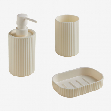 Ozene Abs Bathroom Set Gardenia White - Sklum