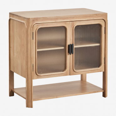 Massilia Acacia Wood And Glass Bathroom Furniture Set Acacia Brown - Sklum