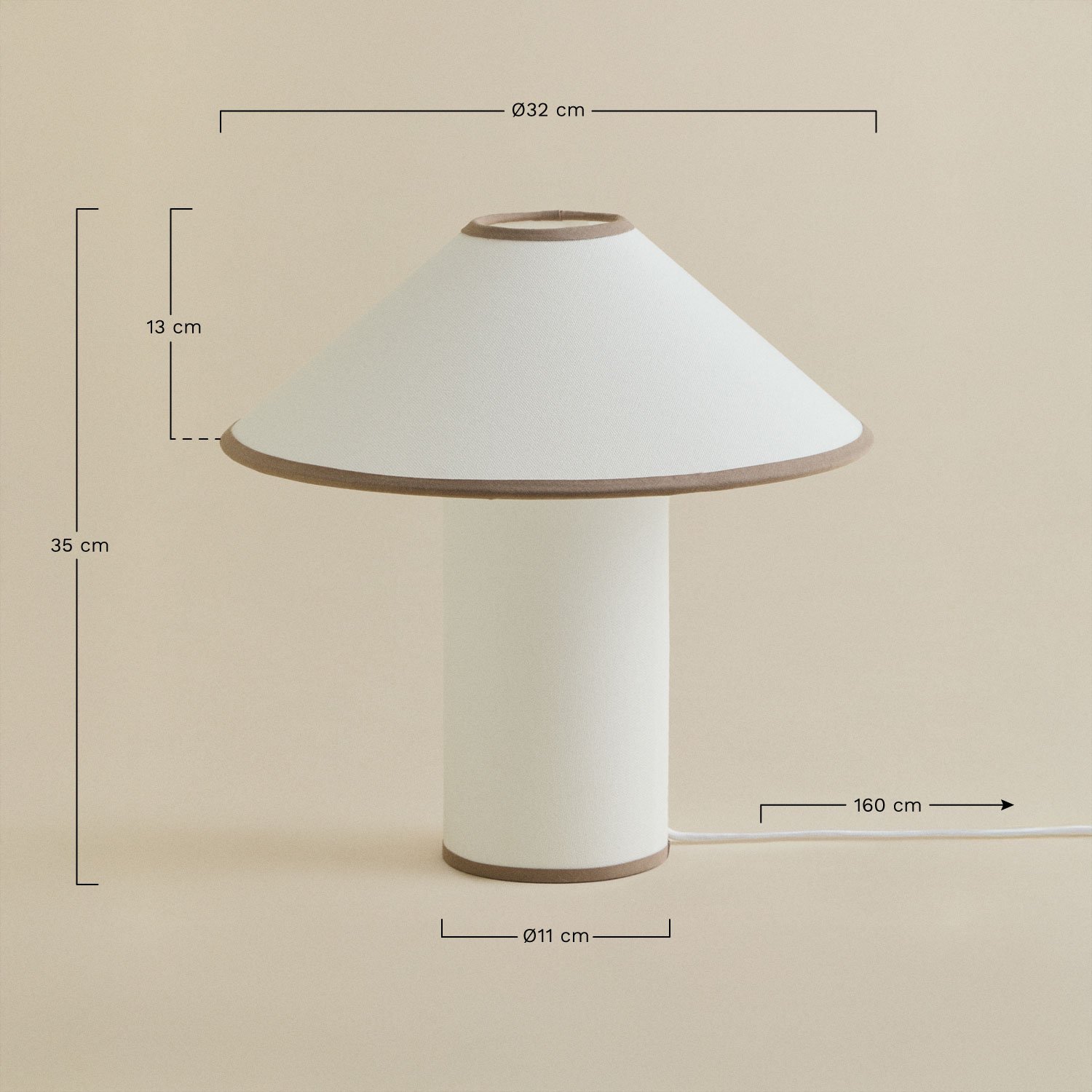 Table lamp ↑35 cm in Liduina linen, MEASURES