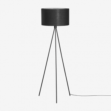 Ilena Fabric And Iron Floor Lamp Black - Sklum