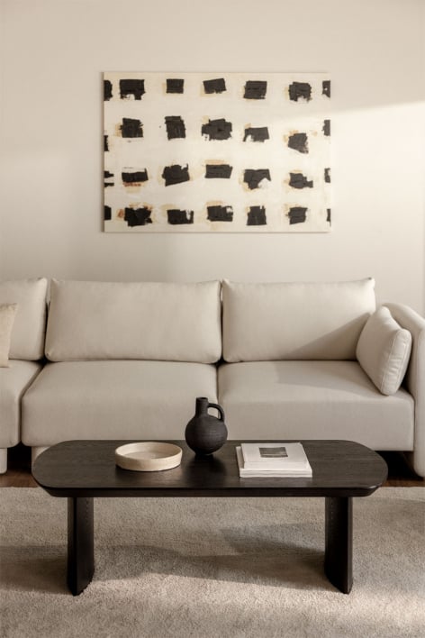 Rectangular coffee table 120x60 cm in MDF Tuareg - Plain Black