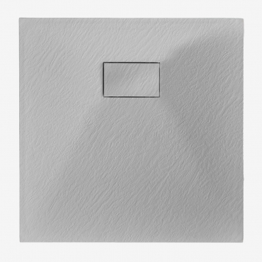 Square Non-slip And Extra-flat Smc Resin Shower Tray Soho Light Grey & 70 X 70 Cm - Sklum