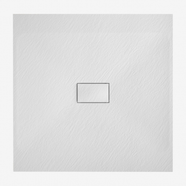 Square Non-slip And Extra-flat Smc Resin Shower Tray Soho White & 100 X 100 Cm - Sklum