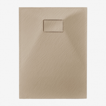 Rectangular Non-slip Extra-flat Smc Resin Shower Tray Soho Light Sand Brown & 120 X 90 Cm - Sklum