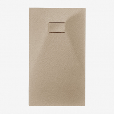Rectangular Non-slip Extra-flat Smc Resin Shower Tray Soho Light Sand Brown & 140 X 80 Cm - Sklum
