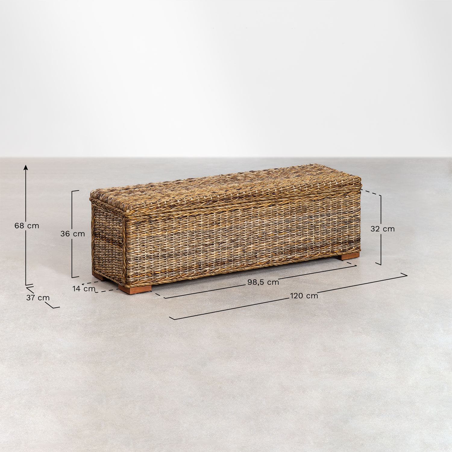 Zunil wooden chest, MEASURES