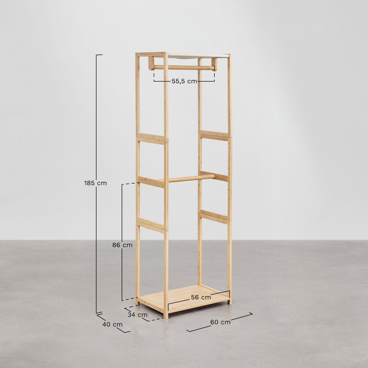 Deneb bamboo coat rack, MEASURES