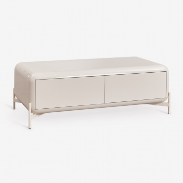 Rectangular Center Table 120x60 Cm In Mdf Alazne Tapioca Beige - Sklum