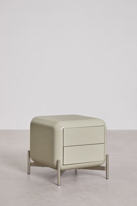 Pack of 2 square bedside tables 45x45 cm in Alazne MDF - Laurel Green