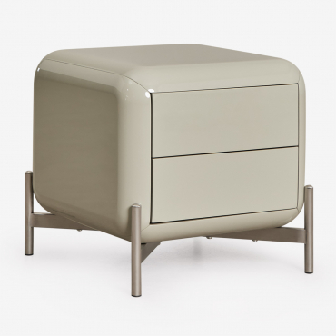 Pack Of 2 Bedside Tables 45x45 Cm In Alazne Mdf Laurel Green - Sklum