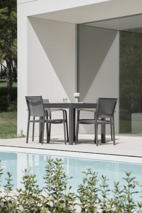 Starmi extendable garden table 90-180x90 cm aluminum - Grey Graphite