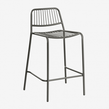 Pack Of 2 Elton Stackable High Garden Stools Carbon Black & ↑65 Cm - Sklum