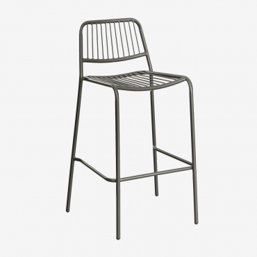 Pack Of 4 Elton Stackable High Stools Carbon Black & ↑75 Cm - Sklum