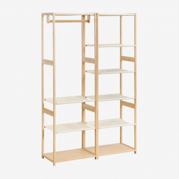 Deneb 2-piece Open Modular Wardrobe With Bamboo Shelving Natural - Sklum
