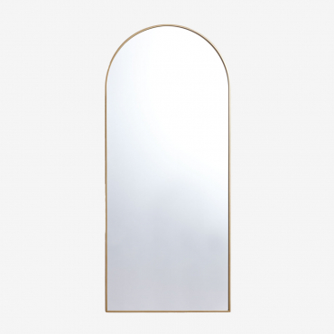 Belm Metal Wall Mirror Yellow Gold & 80 X 180 Cm - Sklum