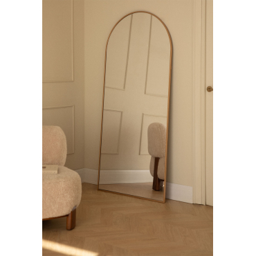 Belm Metal Wall Mirror Yellow Gold & 80 X 180 Cm - Sklum