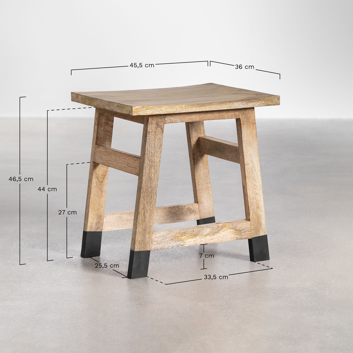 Low stool in Pid mango wood , MEASURES