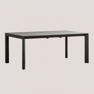 Rectangular Garden Table 180-240x100 Cm Extendable In Starmi Aluminum Grey Graphite - Sklum