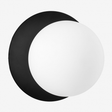 Anine Iron And Glass Wall Sconce Black & Ø15 Cm - Sklum