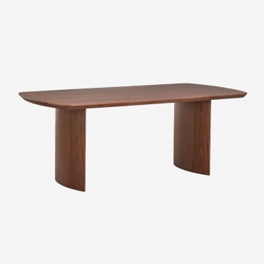 Rectangular Dining Table 200x100 Cm In Tuareg Mdf Dark Brown Wood - Sklum