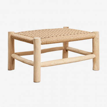 Rectangular Garden Coffee Table 80x60 Cm In Bientina Teak Wood Brown Natural Wood - Sklum