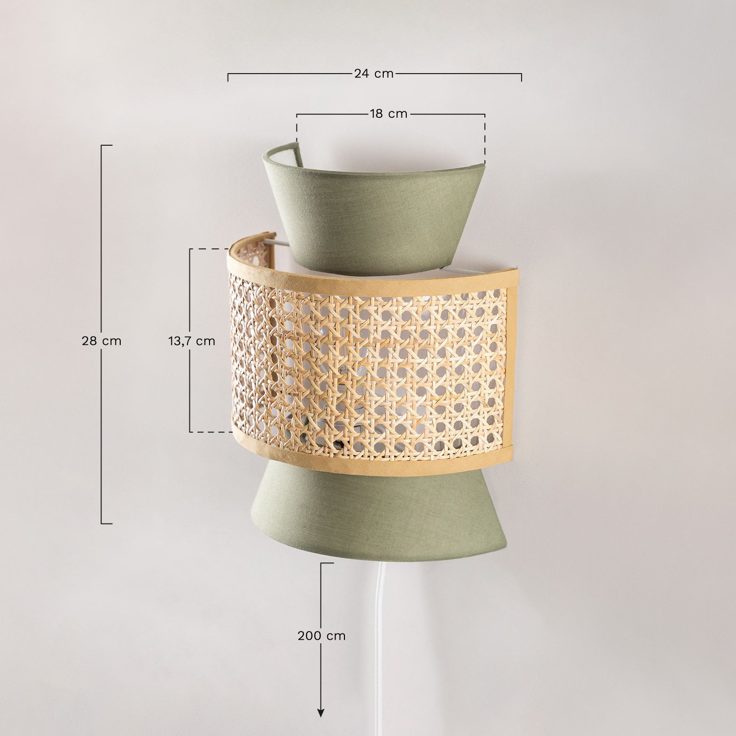 Yereh Wall Lamp, MEASURES