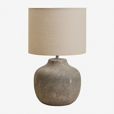 Uvalin 45cm Ceramic And Linen Table Lamp Grey - Sklum