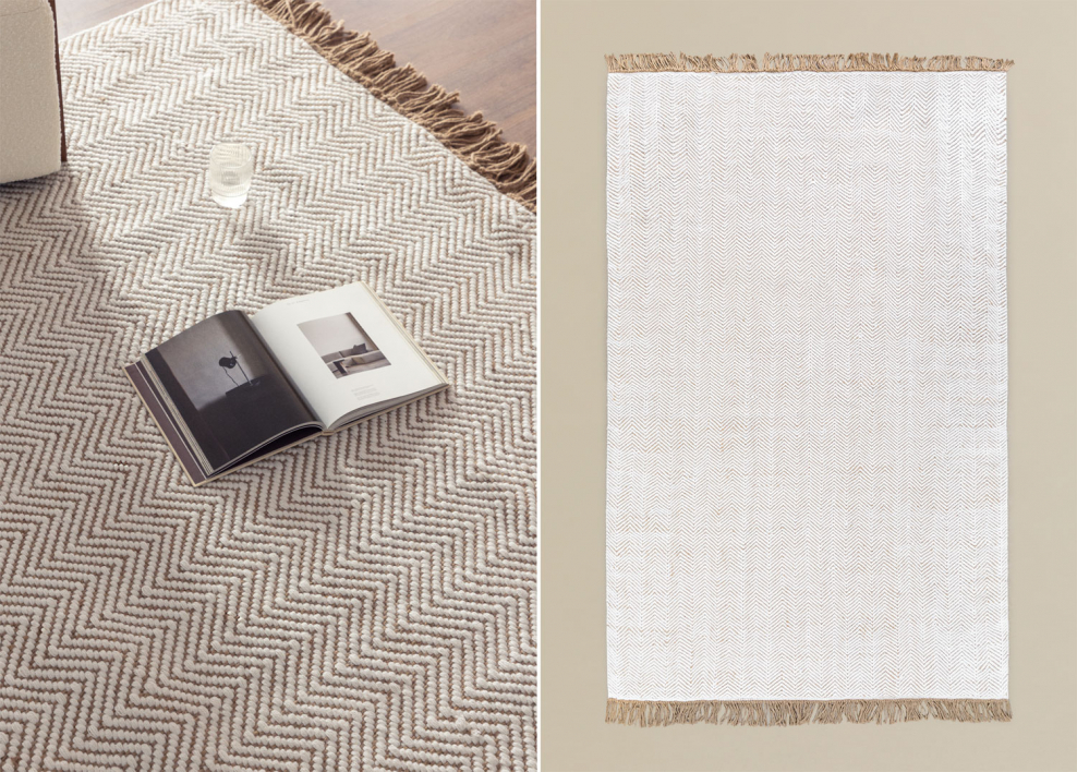 200x300 cm rectangular rug in polyethylene and jute in natural colours Maxandra