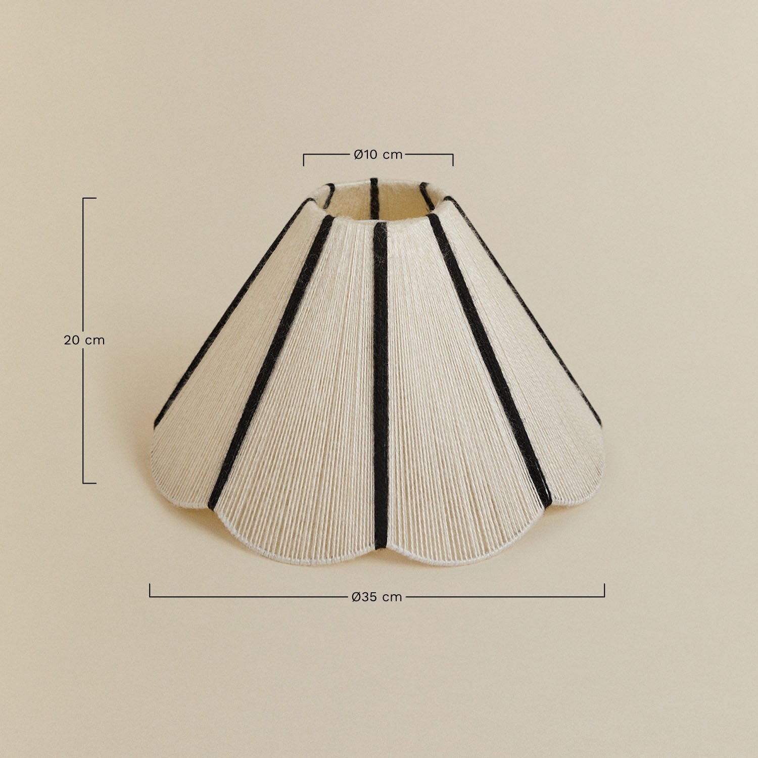 Irais wool lampshade, MEASURES