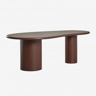 Oval Dining Table 220x115 Cm In Mdf Billie Brown Coffee - Sklum