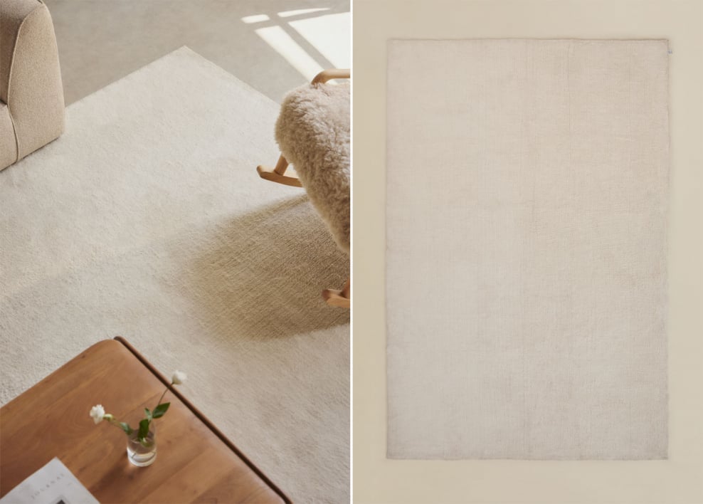Rectangular rug 160x230 cm in cream beige Duero