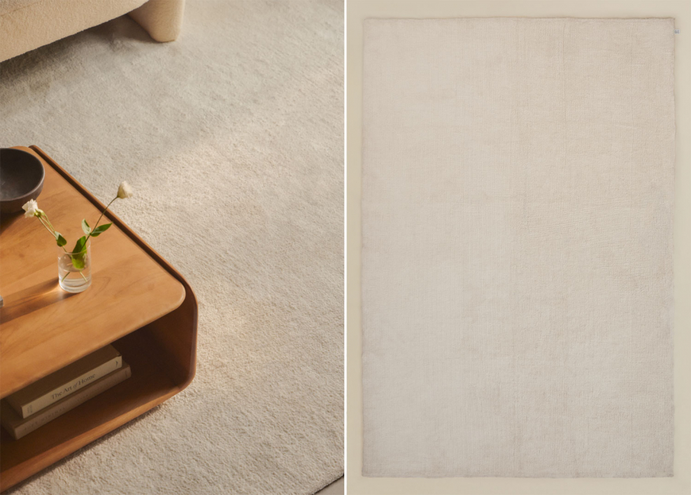 Rectangular rug 200x300 cm in cream beige Duero