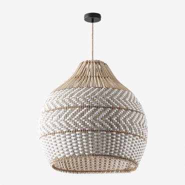 Llaury Woven Rattan Outdoor Ceiling Lamp Natural - Black & Ø70 Cm Llaury - Sklum