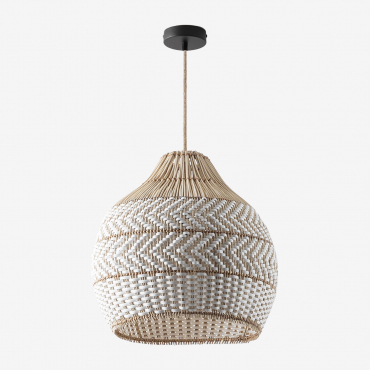 Llaury Woven Rattan Outdoor Ceiling Lamp Natural - Black & Ø40 Cm Llaury - Sklum