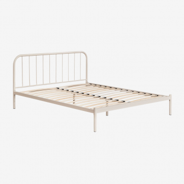 Asteri Iron Bed Tapioca Beige & 160 X 200 Cm - Sklum