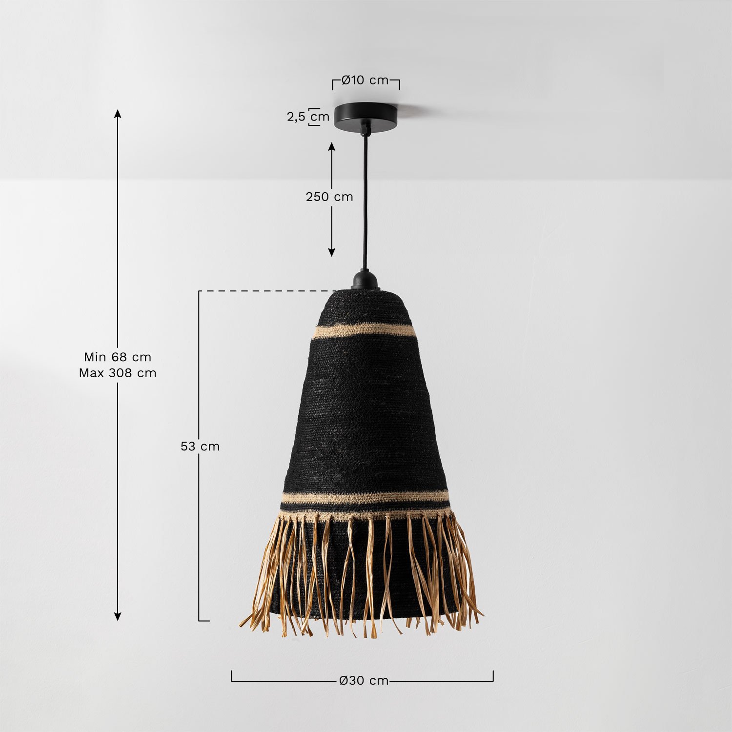 Zoe ceiling lamp, MEASURES