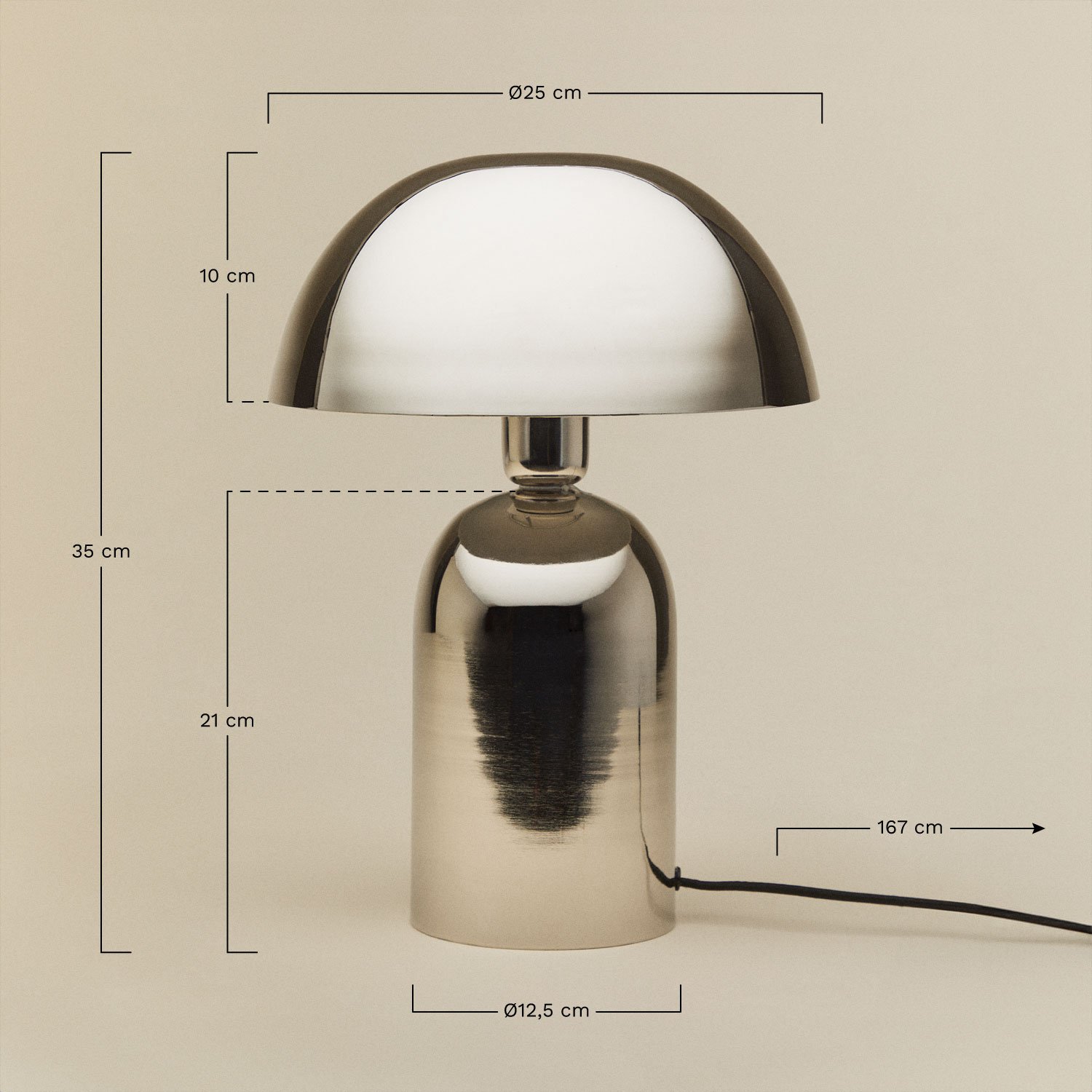 Lenasia iron table lamp, MEASURES