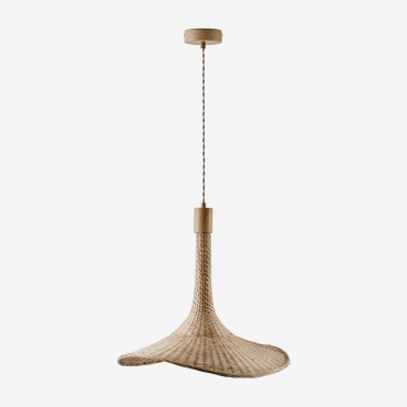 Chaifer Bamboo Hanging Ceiling Lamp Natural & 45 X 40 Cm - Sklum