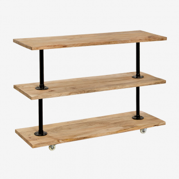 Willink Mango Wood Console With Wheels Mango Wood - Sklum