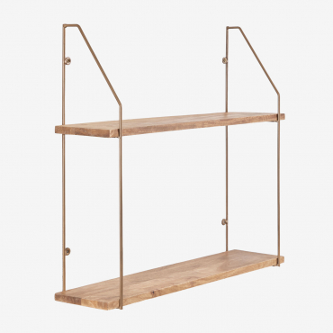 Daven Style Mango Wood Wall Shelf 2 Shelves - Sklum