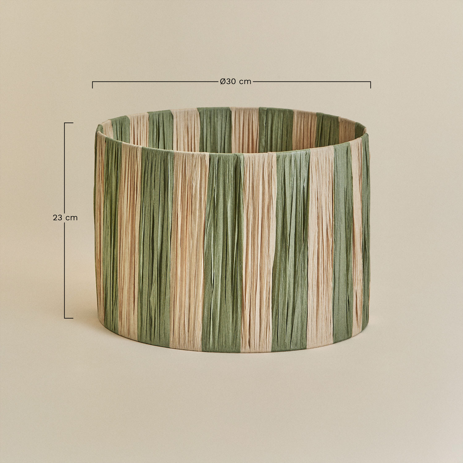 Lampshade Ø30 cm in Marsali braided paper, MEASURES