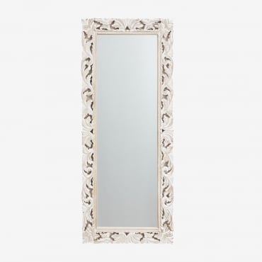 Rectangular Wall Mirror In Mango Wood Arnas 55 X 130 Cm - Sklum