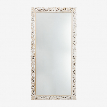 Rectangular Wall Mirror In Arnas Mango Wood 90 X 180 Cm - Sklum