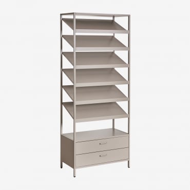 Janine Steel Shoe Rack With Drawers Brown Moka - Sklum
