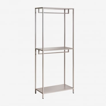 Janine Open Steel Wardrobe Brown Moka - Sklum