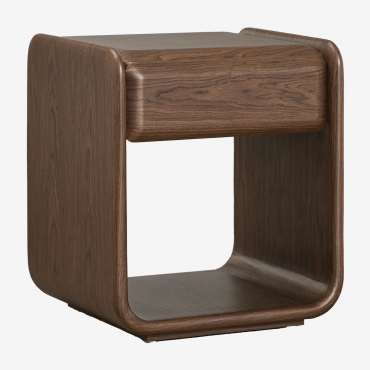 Pack Of 2 Greysi Mdf Bedside Tables Dark Brown Wood - Sklum