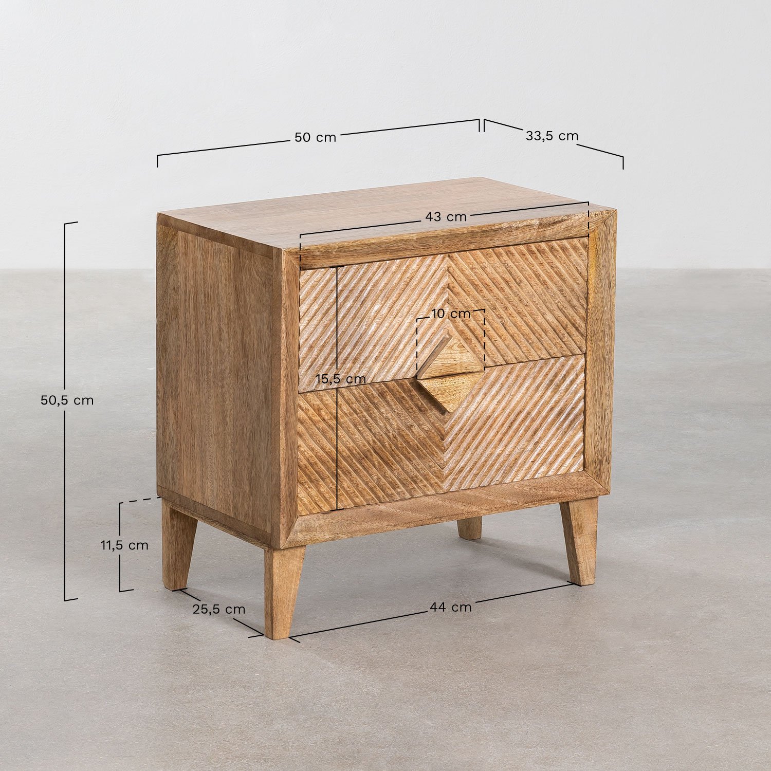 Dibeny mango wood nightstand              , MEASURES