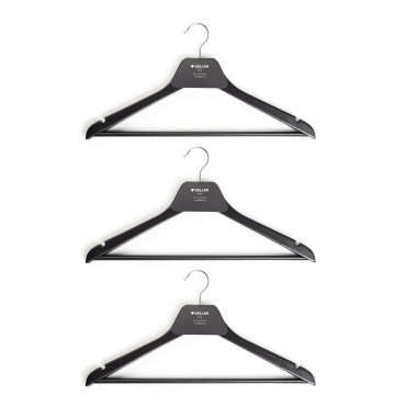 Set Of 6 Clothes Hangers Orig Black - Sklum
