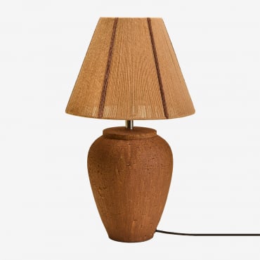 Verena Terracotta Table Lamp Red Clay & Natural Ø30 Cm - ↑15 Cm Verena - Sklum