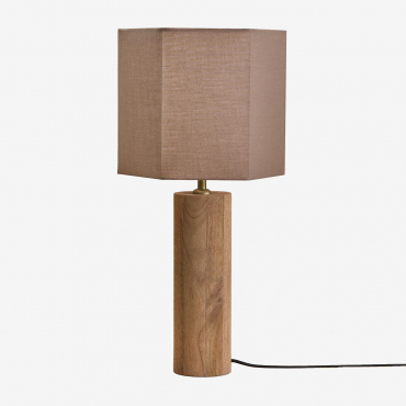 Carolina Mango Wood Table Lamp Mango Wood & Brown Moka Ø30 Cm - ↑25 Cm Tenerife - Sklum